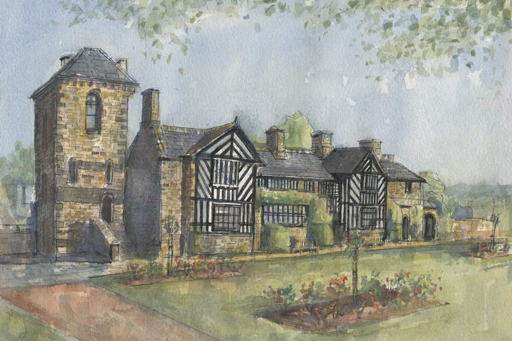 希布顿庄园，水彩