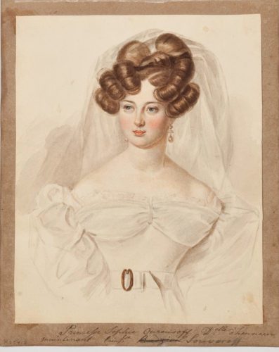 索菲亚·拉齐维尔亲王妃水彩肖像